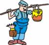 House Painter at Work Clipart
